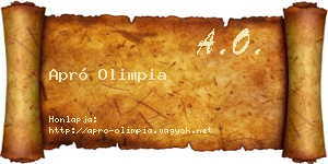 Apró Olimpia névjegykártya